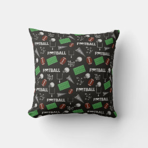 Coussin Football amusant sur le noir