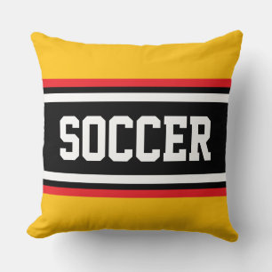 Coussin FOOTBALL Bandes jaunes orange rouge noir blanc
