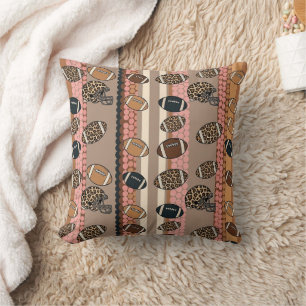 Coussin Football Coquette à motif léopard (3)