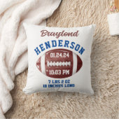 Coussin Football Stats de naissance Nursery Baby Cadeau (Couverture)