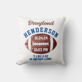 Coussin Football Stats de naissance Nursery Baby Cadeau (Recto)