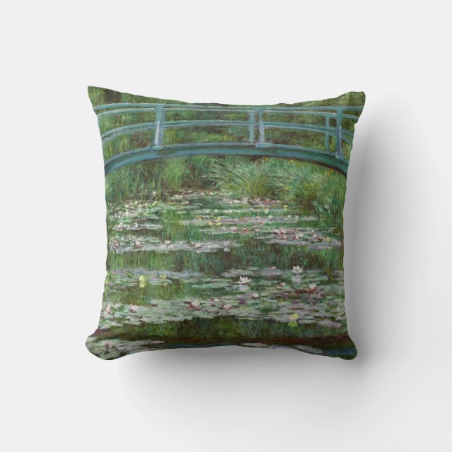Coussin Footbridge Claude Monet Art français (Recto)