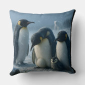 Coussin For a penguin family and chick Arctic Winter throw (Verso)