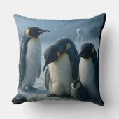 Coussin For a penguin family and chick Arctic Winter throw (Recto)