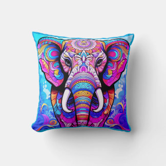 Coussin For the Nursery a Colorful Elephant on a Charming