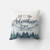 Coussin Forest Adventure Watercolor Mountains Baby Nursery (Verso)