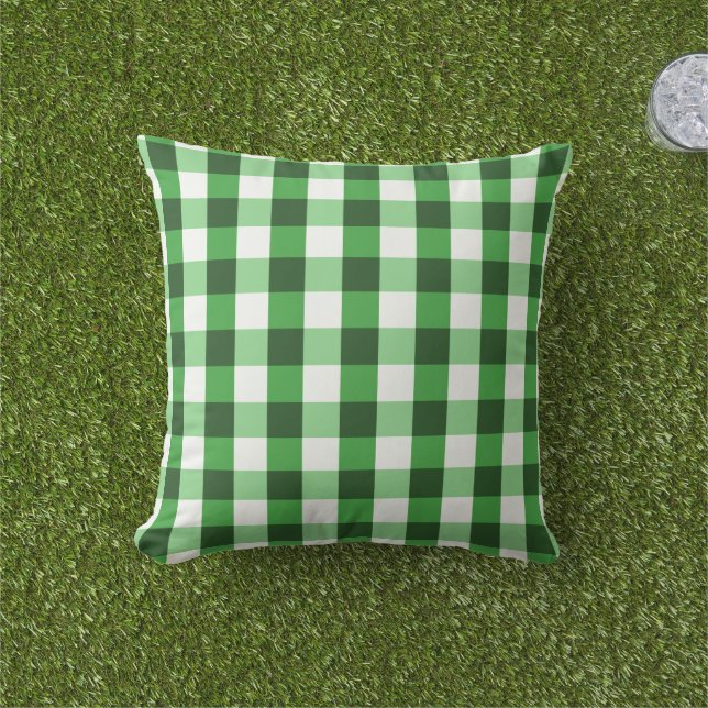 Coussin Forest Green En vichy Motif (Herbe)