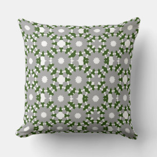 Coussin Forest Green Grey White Cercles connectés Motif