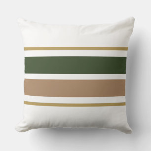 Coussin Forest Green Light Brown White Racing Stripes