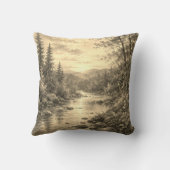 Coussin Forest Sunset Throw Pillow Cover (Verso)