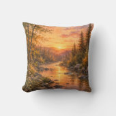 Coussin Forest Sunset Throw Pillow Cover (Recto)