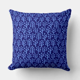 Coussin Forêt 230823 - Bleu bébé sur Deep Navy