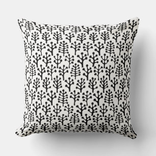 Coussin Forêt 230823 - Noir sur blanc