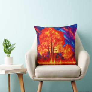 Coussin Forêt Ardente en Couleurs Vives