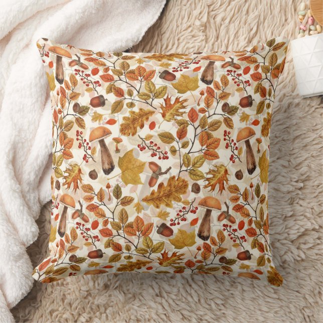 Coussin Forêt automnale sur blanc (Couverture)