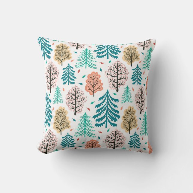 Coussin Forêt Automne : Enchantée Scène Sans Seamless. (Recto)