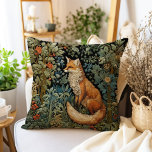 Coussin Forêt botanique Fox William Morris inspiré<br><div class="desc">Ce coussin exquis présente un design fantaisiste qui donne vie à un renard délicieux au milieu d'une forêt luxuriante,  entouré de feuilles botaniques complexes et de fines fleurs de style Art nouveau.</div>