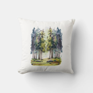 Coussin Forêt d'aquarelle