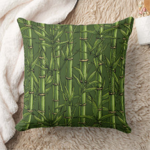 Coussin Forêt de bambou en vert