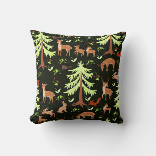 Coussin Forêt de cerfs : Motif Pittoresque Vintage.