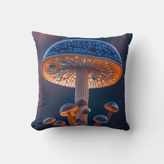 Coussin Forêt de champignons Calme Nature paisible Zen (Recto)
