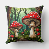 Coussin Forêt de champignons féeriques 🍄 Cadeau cosy ✨ (Verso)