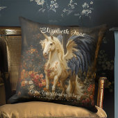 Coussin Forêt de conte de fées romantique licorne avec des