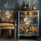 Coussin Forêt de conte de fées romantique licorne avec des