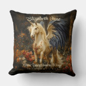 Coussin Forêt de conte de fées romantique licorne avec des (Recto)