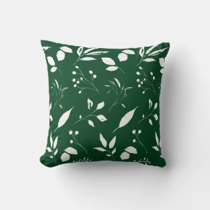Coussin Forêt de feuillage Vert et blanc