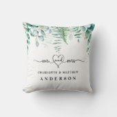 Coussin forêt de fougères de verdure d'eucalyptus noms mon (Recto)