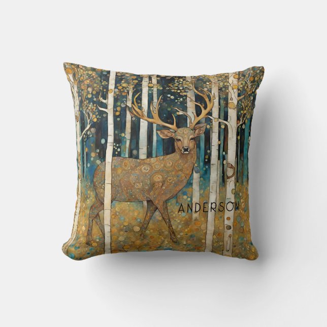 Coussin Forêt de Golden Deer (Recto)