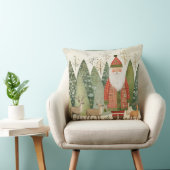 Coussin Forêt de Noël scandinave avec père Noël (Chaise)