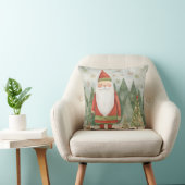 Coussin Forêt de Noël scandinave avec père Noël (Chaise)
