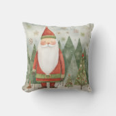 Coussin Forêt de Noël scandinave avec père Noël (Recto)