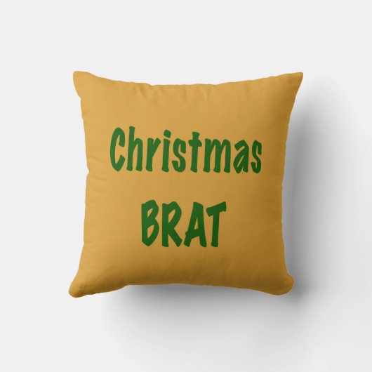 Coussin Forêt de Noël Verte Brat Sur Or (Verso)