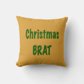 Coussin Forêt de Noël Verte Brat Sur Or (Recto)