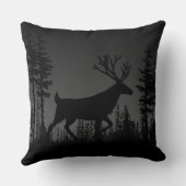 Coussin Forêt de pins de nuit sans fin Cerf (Verso)