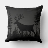 Coussin Forêt de pins de nuit sans fin Cerf (Recto)
