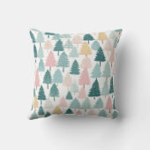 Coussin Forêt de pins rustique moderne Arbres de Noël Mono (Verso)