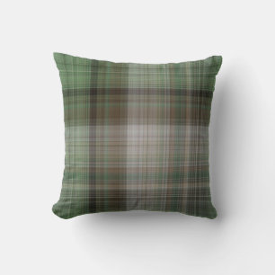 Coussin Forêt de pins Vert et Brown Plaid