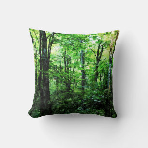 Coussin Forêt d'été du Vermont après pluie