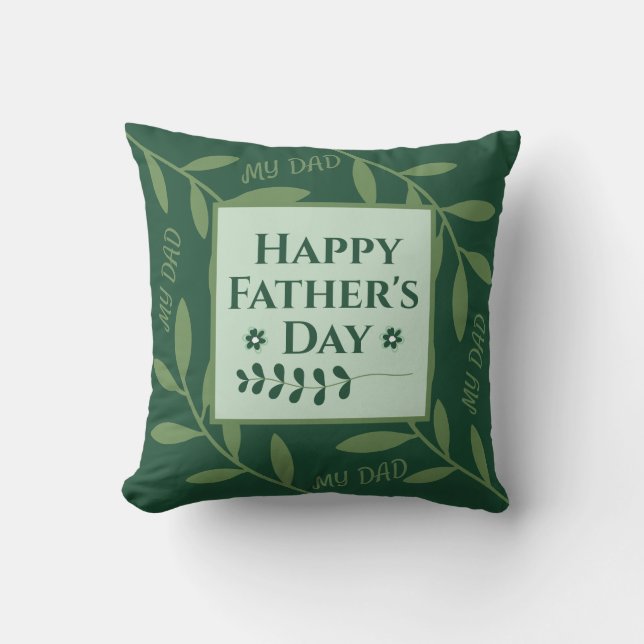 Coussin Forêt Élegante Verte Botanique Papa (Recto)