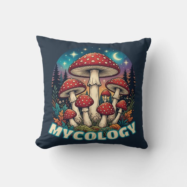 Coussin Forêt Enchantée Art Champignon (Recto)