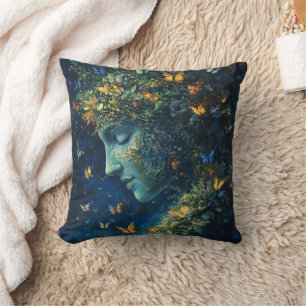 Coussin Forêt enchantée de papillons Déesse (1)