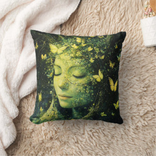 Coussin Forêt enchantée de papillons Déesse (3)