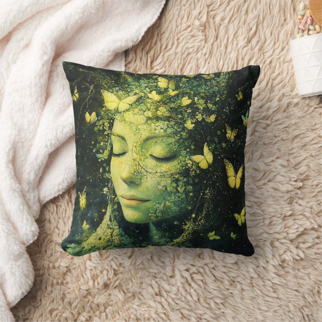 Coussin Forêt enchantée de papillons Déesse (3) (Couverture)
