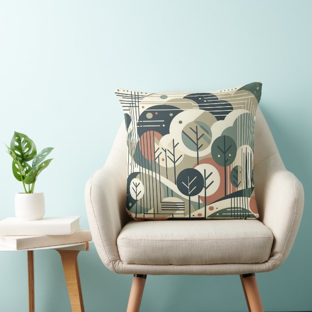 Coussin Forêt Géométrique (Chaise)