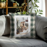 Coussin Forêt moderne Vert Plaid Rustique Photo Noël<br><div class="desc">Forêt moderne Vert Plaid Rustique Photo Noël Jour de Noël Oreiller</div>