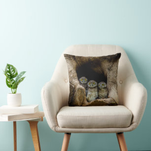 Coussin Forêt   Trois Chouettes
